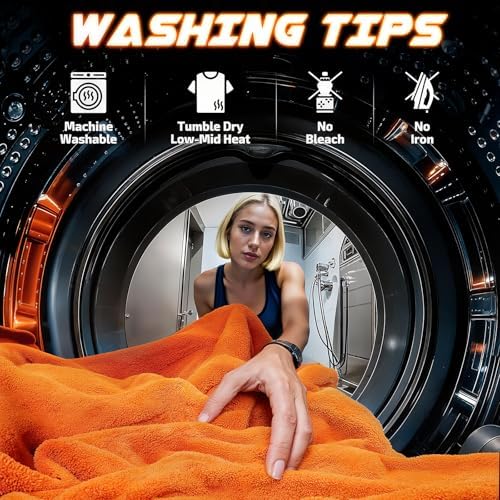 2-Pack 1200 GSM Car Drying Towels – Microfiber Towels for Cars (36" x 24"), Ultra-Absorbent, Streak-Free, Scratch-Free, No Water Spots, Double-Twist Pile & Edgeless Design(Orange)