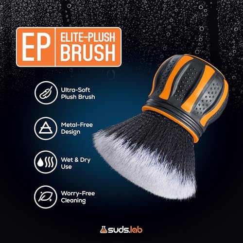 Suds Lab Elite-Plush Detailing Brush with Stand, Ultra-Soft, Scratch-Free