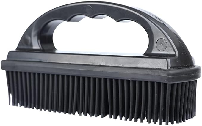Rubber Pet Hair Removal Brush Lint & Cat Dog Hair Remover Brush Pet Silicone Lint and Debris Remover for Cleaning, Grooming, Home,Black