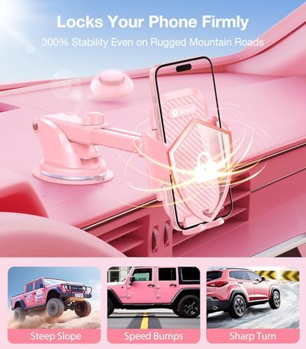 Stable Car Phone Holder [Upgraded Strongest Suction, Won't Break]