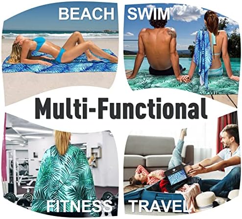 2 Pack Microfiber Beach Towel, 75'' x 35'' Quick Dry Beach Towel