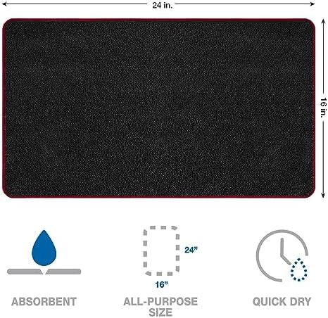 Dual Pile 400 GSM Microfiber Towels with Red Trim, All-Purpose Terry Weave Cleaning Cloths for Auto, Home, Boat, Scratch-Free & Reusable, 16x24 Inches, 12-Pack
