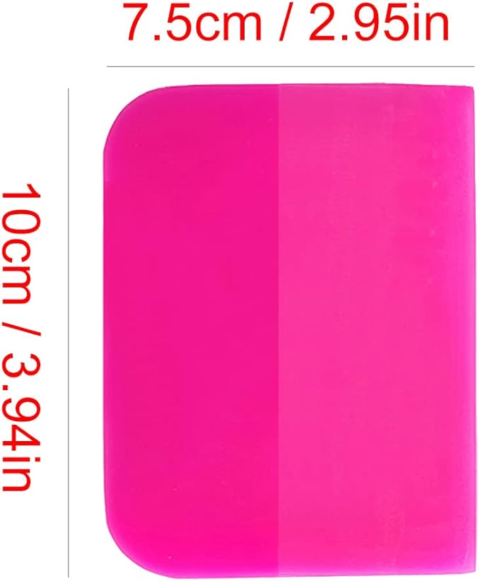 3Pcs Soft Rubber PPF Squeegee, Anti-Scratch TPU Coating Scraper for Car Paint Protection Film Installation, Vinyl Wrap Window Tint Windshield Glass Cleaning Tool (Pink)
