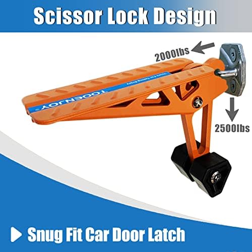 Universal Fit Car Door Step, Foldable Roof Rack Door Step Up on Door Latch, Both Feet Stand Pedal Ladder, Easy Access to Rooftop for Most Car, SUV, Truck, Max Load 400 lbs(Orange