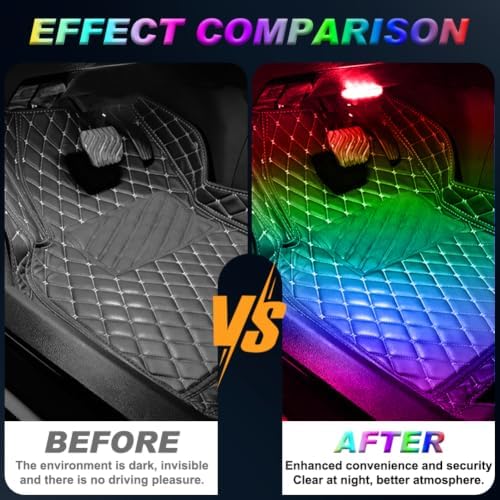 4PCS Wireless LED Interior Car Lights with Remote