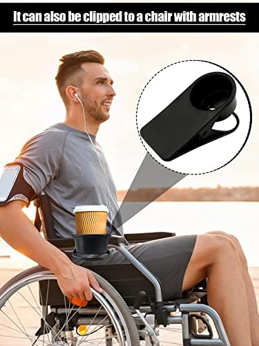 2PCS Clip on Cup Holder for Chair, Desk Drink Holder Clamp, Black