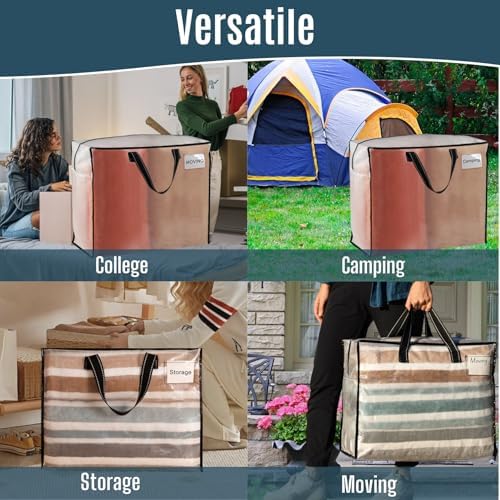 Heavy Duty Moving Bags, Storage Bags, 13 Gallon, Clear, 4 Pack