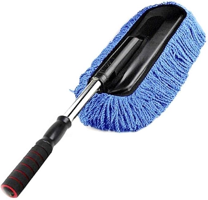 Removable Telescopic Car Wax Drag Nano Fiber Wash Brush Dusting Tool Mop Dash Duster Exterior Interior Cleaning Kit (Pre