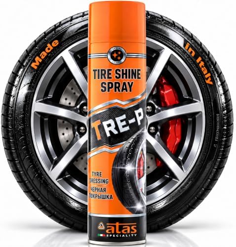 Tire Shine Spray & Dressing - Long-Lasting Deep Black Wet Gloss, 13.5 Oz