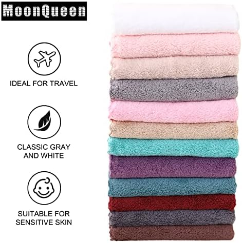 Microfiber Facial Cloths Fast Drying Washcloth 12 Pack - Premium Soft Makeup Remover Cloths - Multicolored
