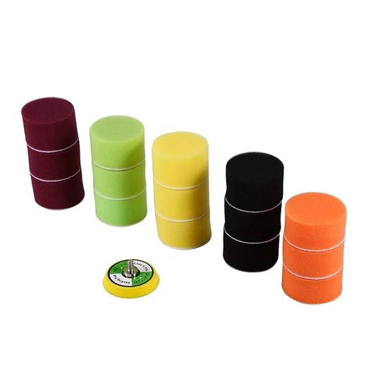 16Pcs Car Foam Drill Polishing Pad, 2inch Detail Polishing Buffing Pad Mix Size Car Detailing Kit Air Sander Car Polishe