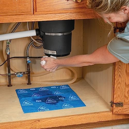 Super Water Absorbent Pad | High-Visibility | Absorb & Lock | 10 Pack | 14" W x 14" L | Blue | PM50429-BL