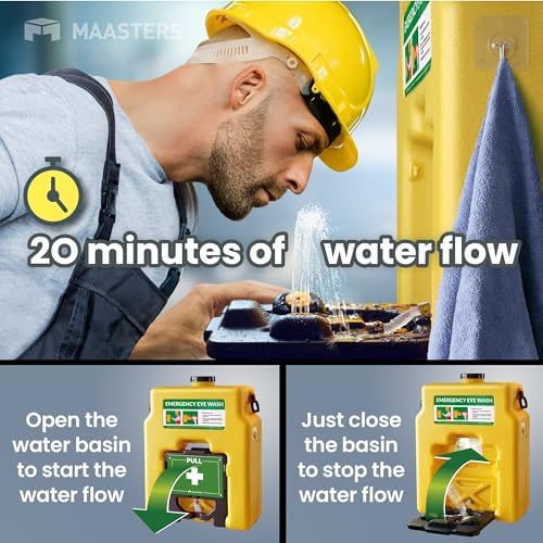 14 Gallon Portable Eye Wash Station, OSHA-Compliant, Wall-Mounted