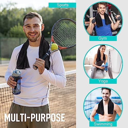 Microfiber Gym Towels, Workout Sweat Towel 16x32In