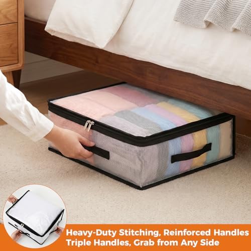 5Pcs Clear Storage Bags With Zippers & Handles Blanket Storage Bags