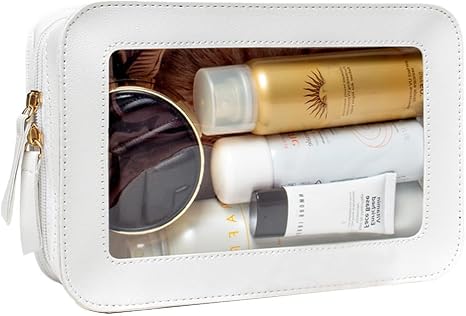 Clear Makeup Bag Small, TSA Approved Portable Toiletry Bag with Zipper Cosmetic Travel Bag Makeup Organizer Case Mini Ma