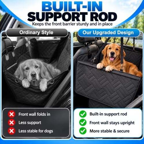 Hard Bottom Dog Car Seat Cover for Back Seat, L