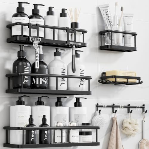 Shower Caddy Adhesive, Rustproof Shower Shelves for Inside Shower