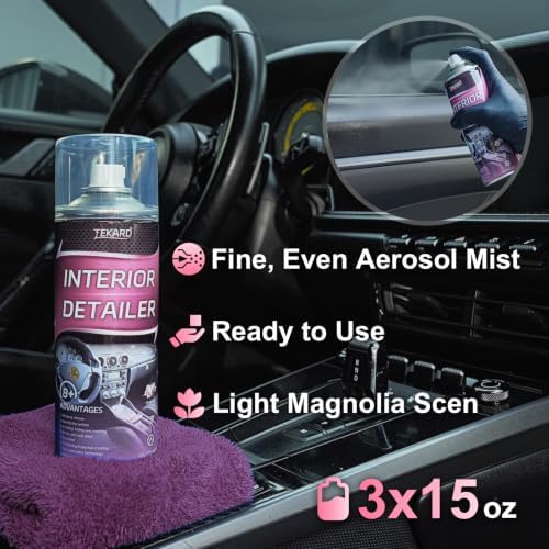 Interior Detailer Spray, Aerosol Car Interior Cleaner, 3 x 15 oz