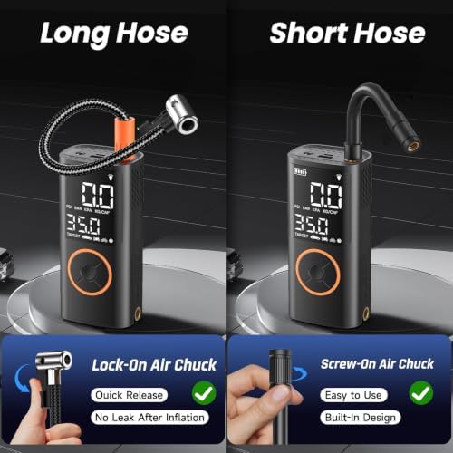 Tire Inflator Portable Air Compressor, Cordless Electric Bike Pump