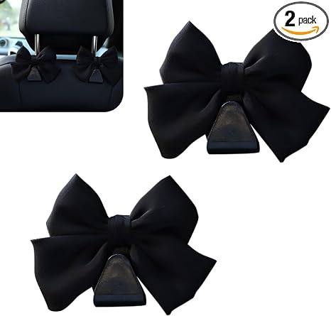 2 PCS Car Bag Hooks, Cute Bow Car Purse Hook, Car Seat Headrest Hooks, Auto Purse Hook Hanger Interior Decoration Access
