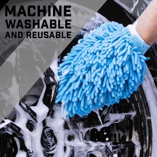 Microfiber Car Wash Mitt, Scratch-Free Chenille Wash Glove (2 Pack)