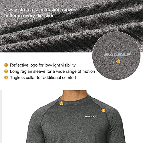 Men's Long Sleeve Running Shirts Athletic Lightweight Quick Dry Tops