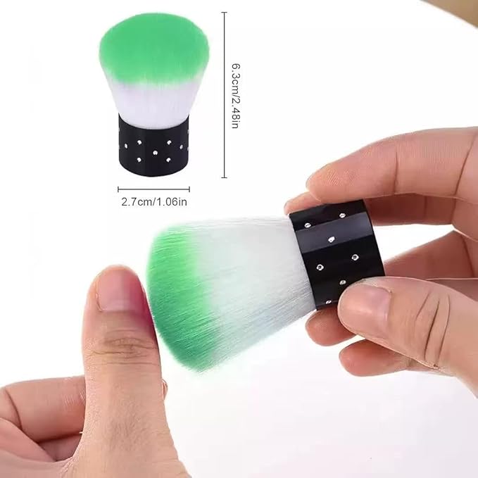 19Pcs Green Nail Art Brush Set, Nail Brushes Kit with Acrylic Nail Brush, Gel Polish Brushes, Dotting Tools, Nail Dust Brush, Manicure Tool for Acrylic Powder Application, Sculpting & Cleaning