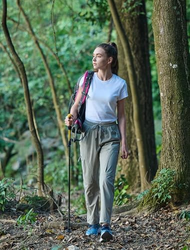 Women's Lightweight Hiking Cargo Safari Pants with Zipper Pockets