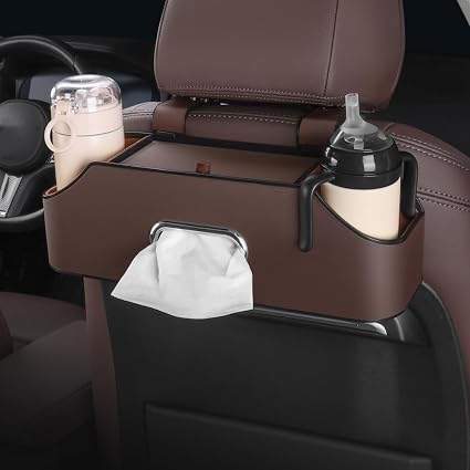 HAOTULE New car headrest Rear seat Multifunctional Storage Box, partition Design, with Cup Holder, Tissue Box, headrest 