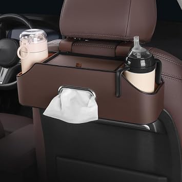 HAOTULE New car headrest Rear seat Multifunctional Storage Box, partition Design, with Cup Holder, Tissue Box, headrest 