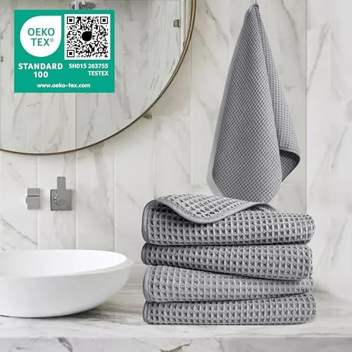 430 GSM Poly Blend Microfiber Quick Dry Waffle Hand Towel, 16x30 in