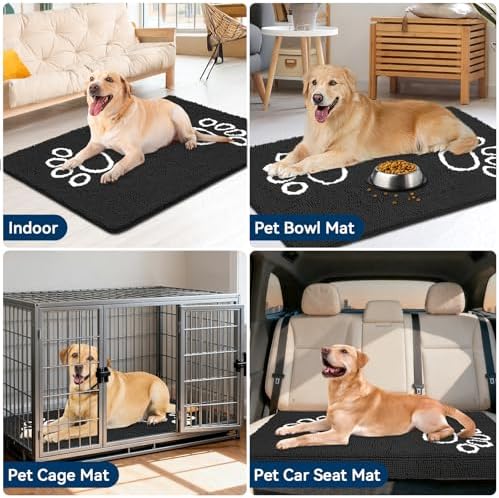 Super Absorbent Dog Door Mat, 48"*30" Anti Slip Mat for Muddy Paws
