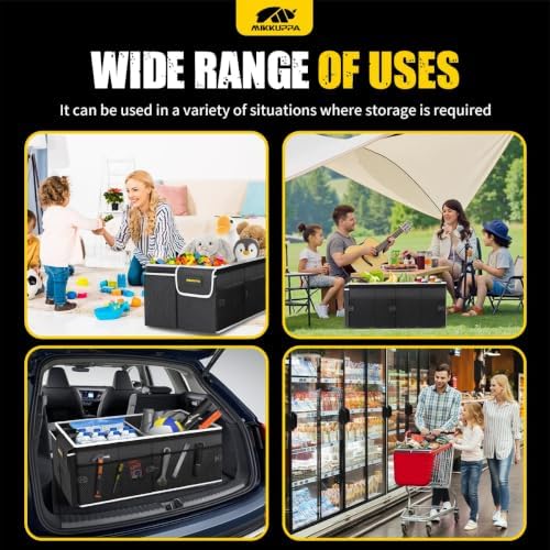 Trunk Organizer with Lid - 65L Collapsible Car Organizer