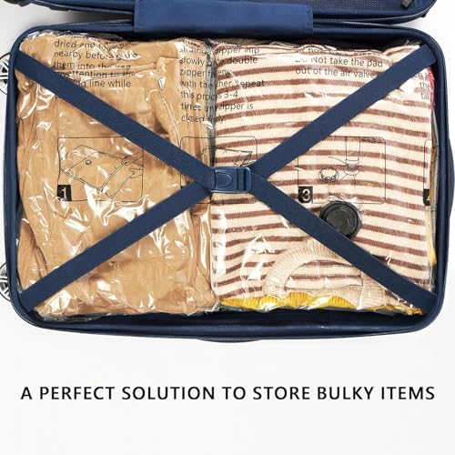 Vacuum Storage Bags for Travel & Home with Hand Pump, 8 Jumbo