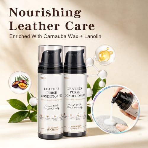 Leather Purse Cleaner and Conditioner Kit for Handbags & Wallets