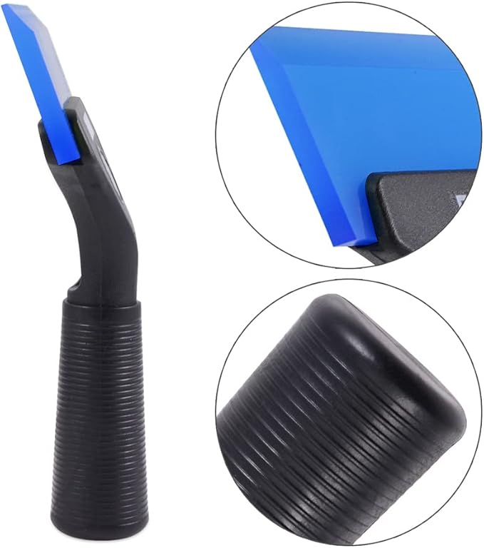 FOSHIO Small Squeegee with 5 Inch Dark Blue Rubber Blade Mini Wiper Window Tinting Tools for Mirror Glass Window Cleaner with Non-Slip Handle, 2 Pack