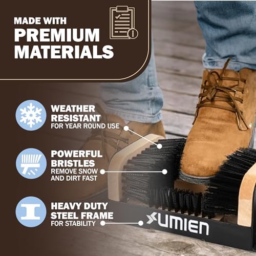Boot Scraper Outdoor Shoe Brush 2-Pack with Flaps, Mud & Snow