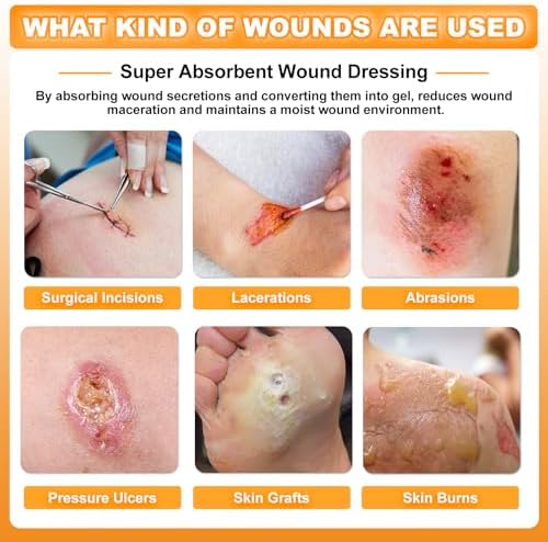 Super Absorbent Wound Dressing 4" x 8", 10 Pack, Non-Adhesive Pads