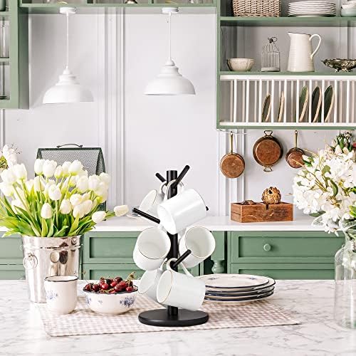 Mug Holder Tree, Coffee Cup Holder with 6 Hooks (Black)