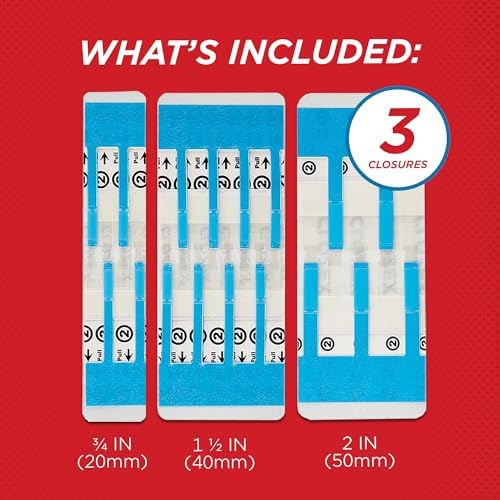 Emergency Laceration Closures - Repair Wounds Without Stitches, Skin Closure Device for 3 Individual Wounds Or Combine for Total Length of 4 1/4 Inches