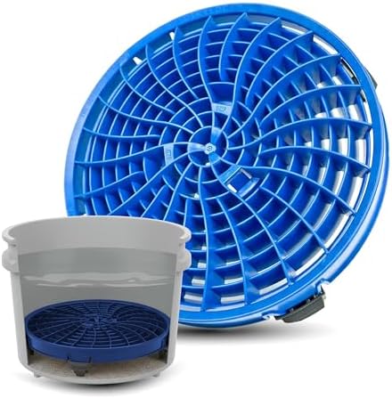 Dirt Lock Car Wash Insert, Blue | Bucket Filter for 3–8 Gallon Round Pails, Traps Debris, Prevents Swirl Marks, Self-Locking Rubber Grips, Venturi Flow
