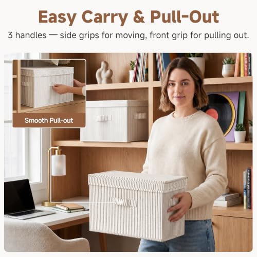 Fabric Storage Bins with Lids, Closet Storage Bins
