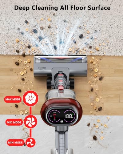 Cordless Vacuum Cleaner, 75Mins 650W 55KPA Powerful Suction Stick Vacuum