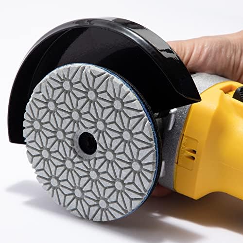 4" Diamond Polishing Pads 3 Step High Efficiency Abrasive Disc for Granite Marble Concrete Flexible Grinding Rubber Backing Pad Included