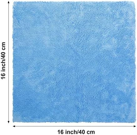 30 Pcs 16 × 16 Inch Microfiber Towels for Cars, 500 GSM Edgeless Plush Car Detailing Towel, Lint Free Scratch Free Cleaning Cloths for Drying, Washing, Polishing, Waxing, Home (Light Blue)