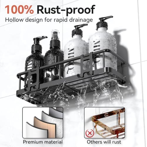 Shower Caddy Adhesive, Rustproof Shower Shelves for Inside Shower