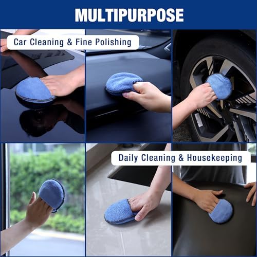 18-Pack Car Microfiber Wax Applicator Pads with Finger Pocket