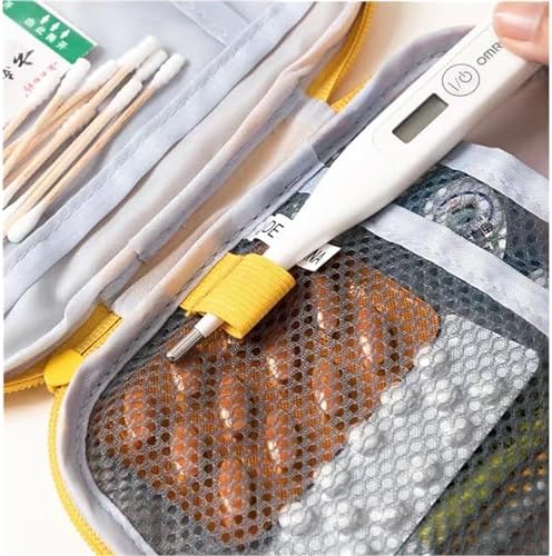 Red First Aid Bag Empty 1st Aid Bag Section Dividers Medical Travel Case Emergency First Responder Storage Compact Medicine Bag for Car Home Office Kitchen Sport Outdoors (Yellow)