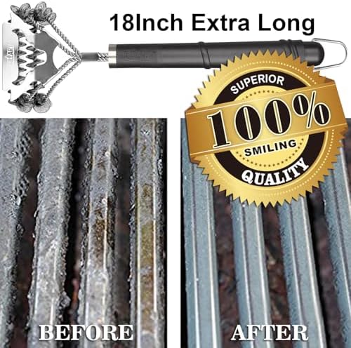 Grill Brush, Bristle Free for Outdoor BBQ Scraper Cleaner, 18-Inch